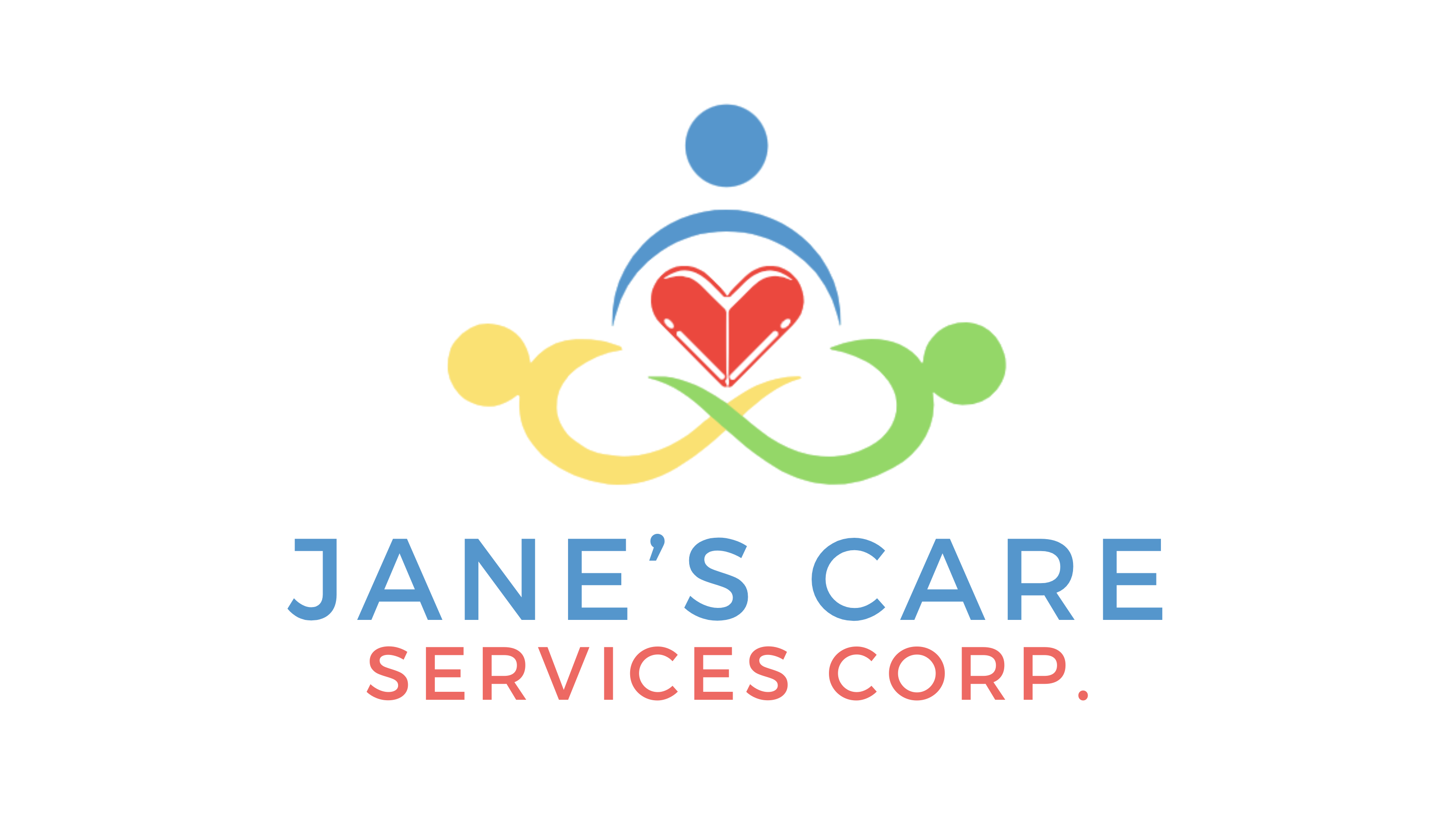Jane's Care Services Corp. logo: three colorful figures surrounding a heart